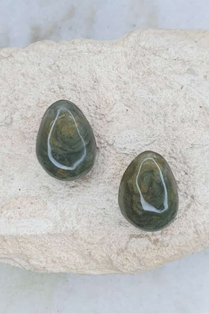 Shop Large Tear Resin Stud Earrings - Origen Imports