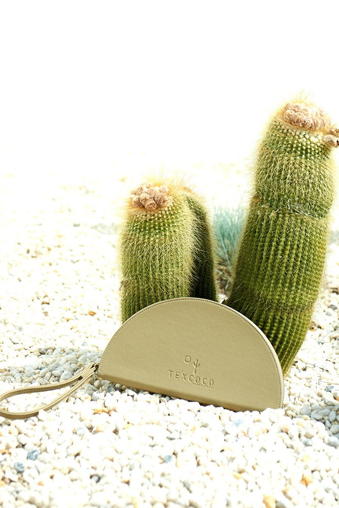 Shop Cactus Leather Media Luna Clutch Purse By Texcoco Collective - Origen Imports