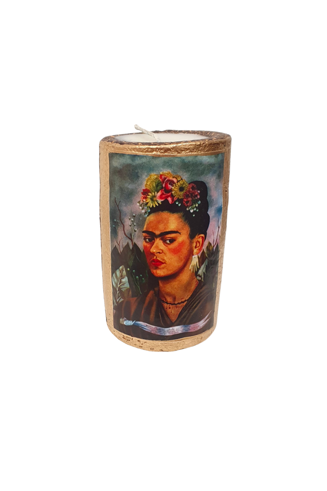 Shop Mexican Clay Frida Candle - Origen Imports