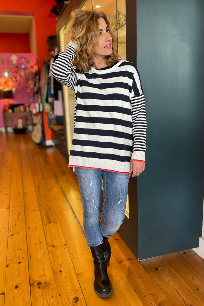 Shop Navy Stripe Knit By Pixi Carnival - Origen Imports
