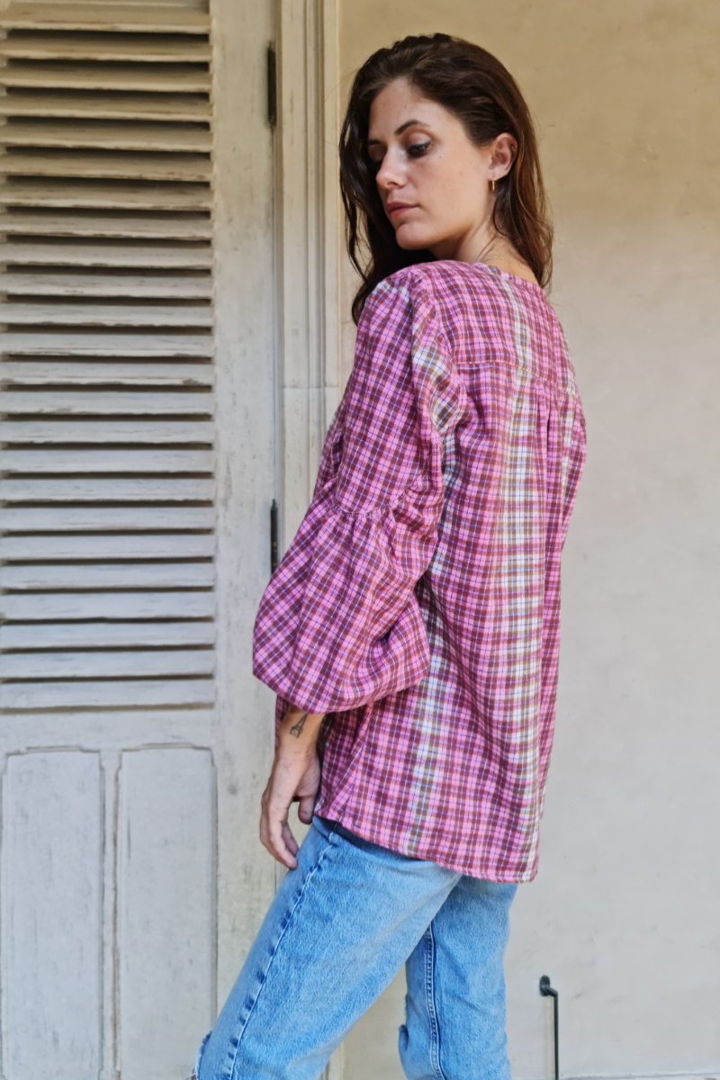 Shop Flannel Peasant Top By Pixi Carnival - Origen Imports