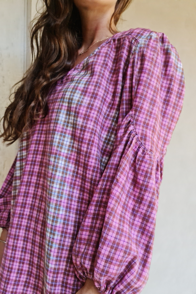 Shop Flannel Peasant Top By Pixi Carnival - Origen Imports