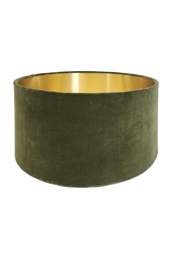 Shop Olive Velvet Drum Lampshade - Origen Imports