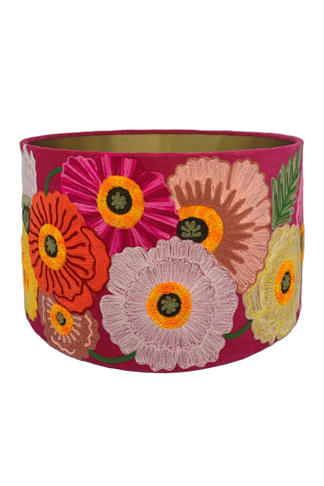 Shop Poppies Velvet Drum Lampshade - Origen Imports