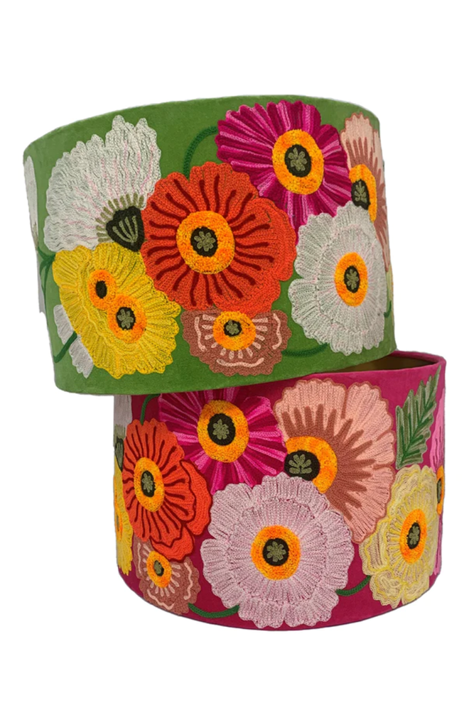 Shop Poppies Velvet Drum Lampshade - Origen Imports