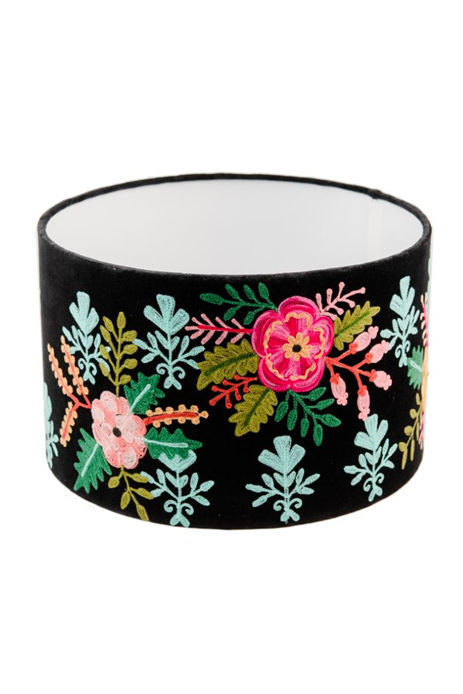 Shop Velvet Floral Drum Lampshade - Origen Imports