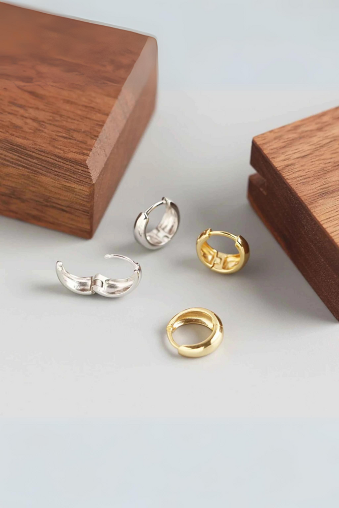 Shop Tapered Chunky Mini Huggie Earrings By Susan Rose - Origen Imports