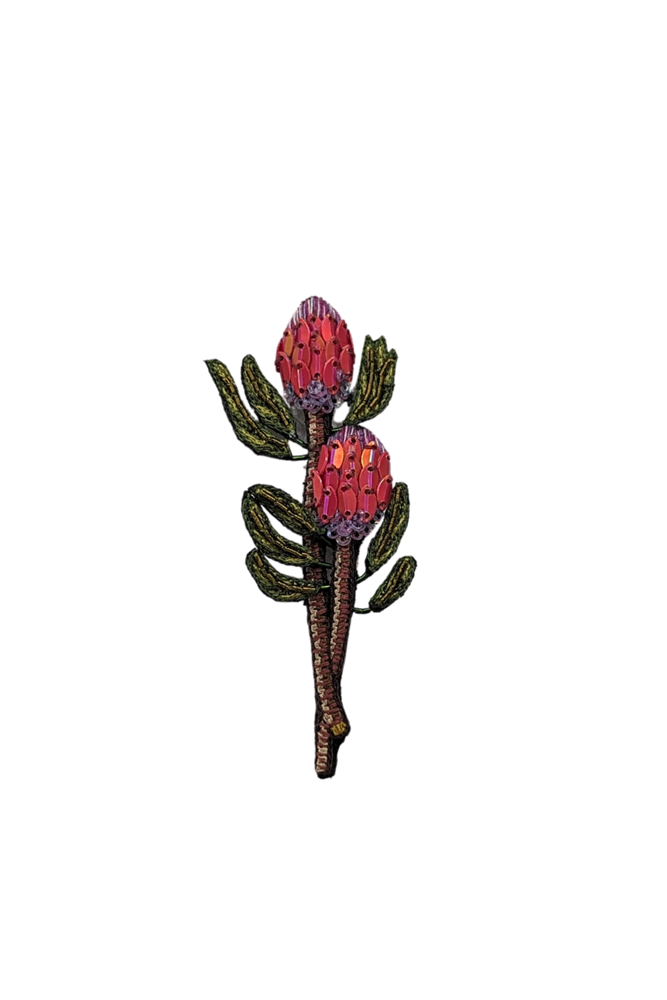 Shop Pink Protea Brooch By Travelore - Origen Imports
