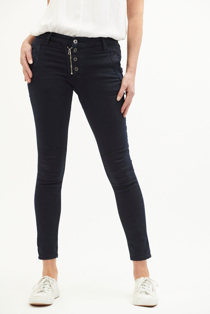 Shop Italian Star Button Jeans - Black - Origen Imports