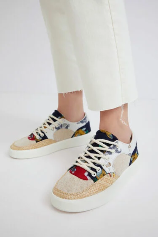 Shop Patchwork Sneakers With Raffia By Desigual - Origen Imports