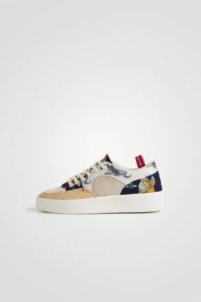 Shop Patchwork Sneakers With Raffia By Desigual - Origen Imports