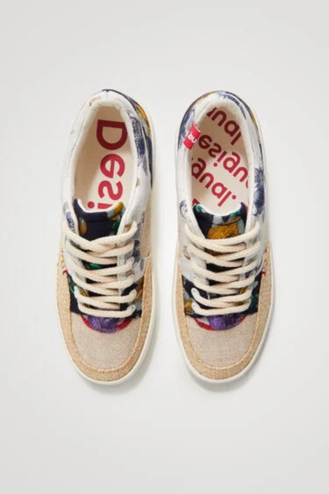 Shop Patchwork Sneakers With Raffia By Desigual - Origen Imports