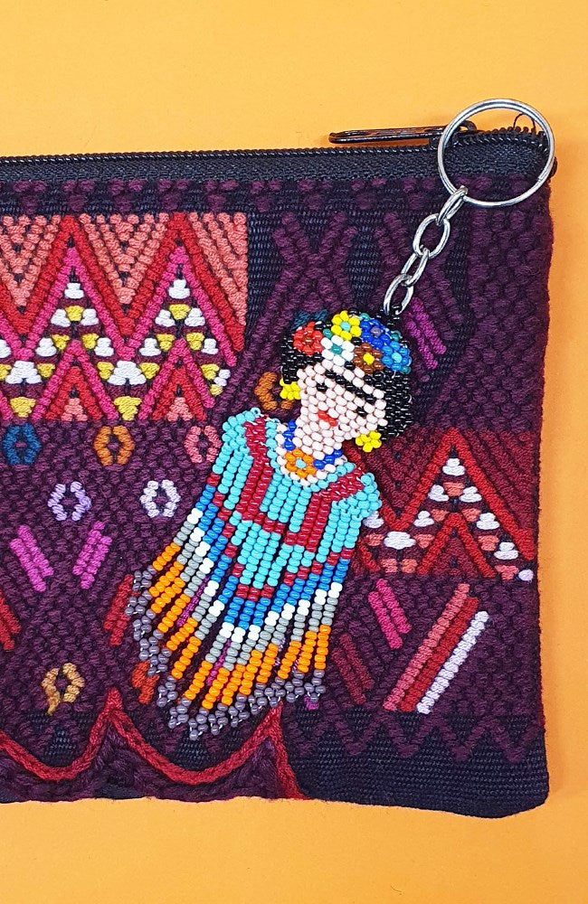 Shop Guatemalan Beaded Frida Key Ring - Origen Imports