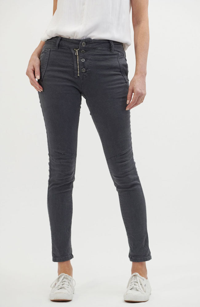 Shop Italian Star Button Jeans - Coal - Origen Imports