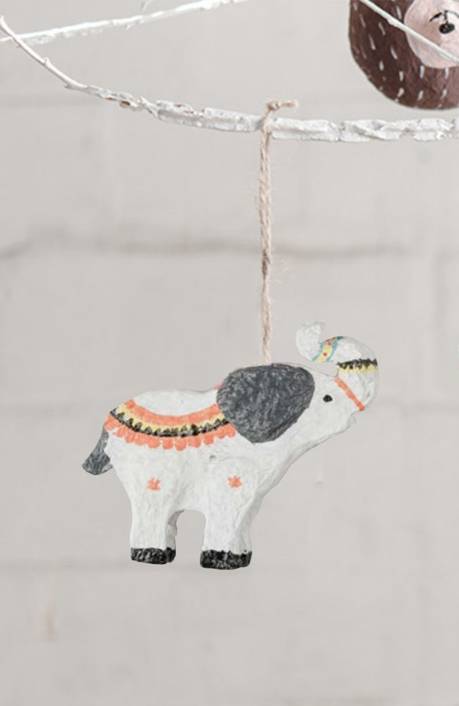 Shop Elephant Papier Mache Christmas Decoration - Origen Imports