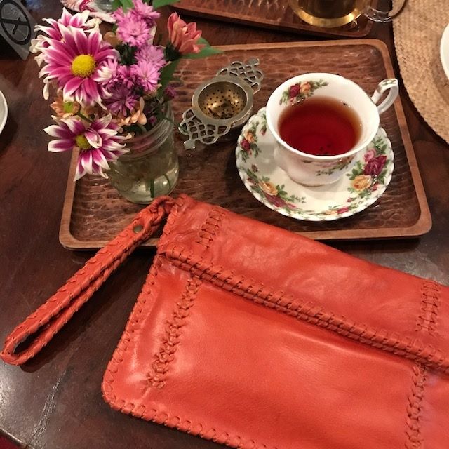 Shop Nyree Leather Clutch By Origen - Red - Origen Imports
