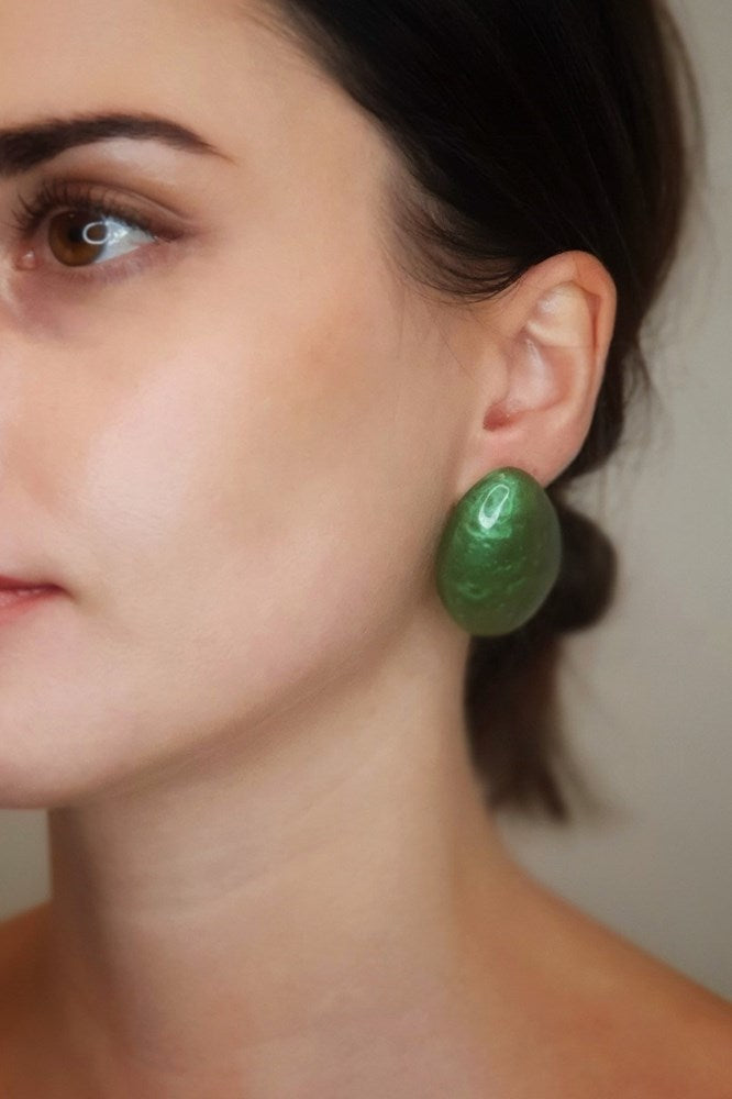 Shop Large Tear Resin Stud Earrings - Origen Imports