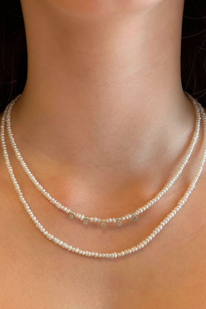 Shop Kemala Pearl Necklace with Silver Dots - Origen Imports